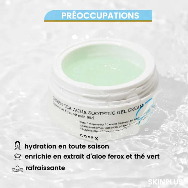 Gel-crème apaisant à l'eau et au thé vert COSRX 50ML - skinplus