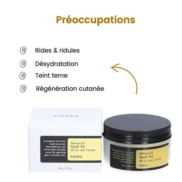 Crème Hydratante avec Bave d'Escargot COSRX 100ML - skinplus