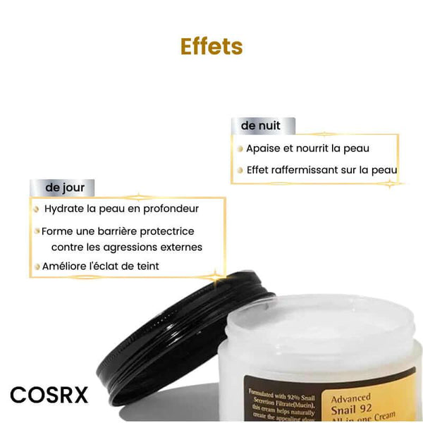 Crème Hydratante avec Bave d'Escargot COSRX 100ML - skinplus